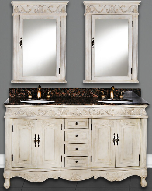 DWI Dragon Bathroom Vanities Antique White Cabinet 