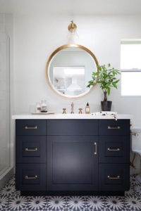 Dark Single Sink Bathroom Vanities Design Idea