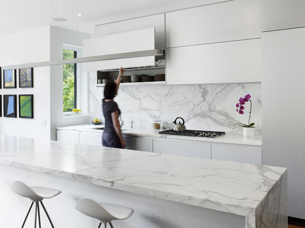 Porcelain Tile that Looks like Marble Kitchen Backsplash Contemporary Design