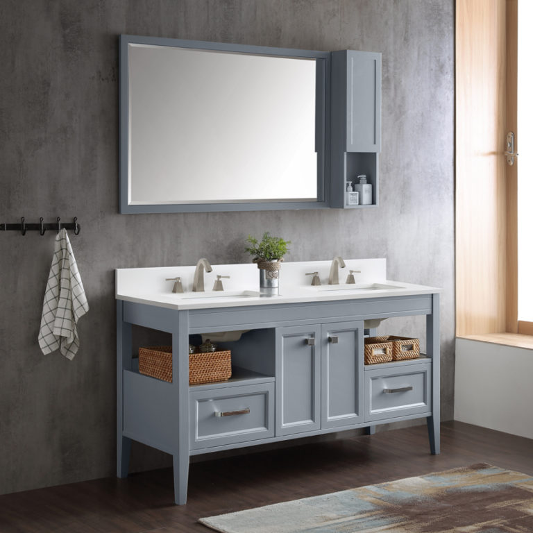 Dowell Double Bathroom Vanities in gray blue - Brunswick Design